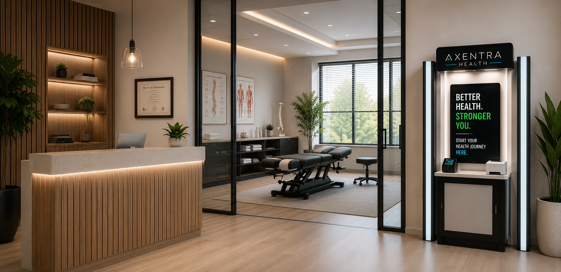 Modern chiropractic clinic interior
